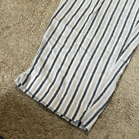 Chicos Striped Crop Linen Pull On Pants size Large (2) - Picture 4 of 5
